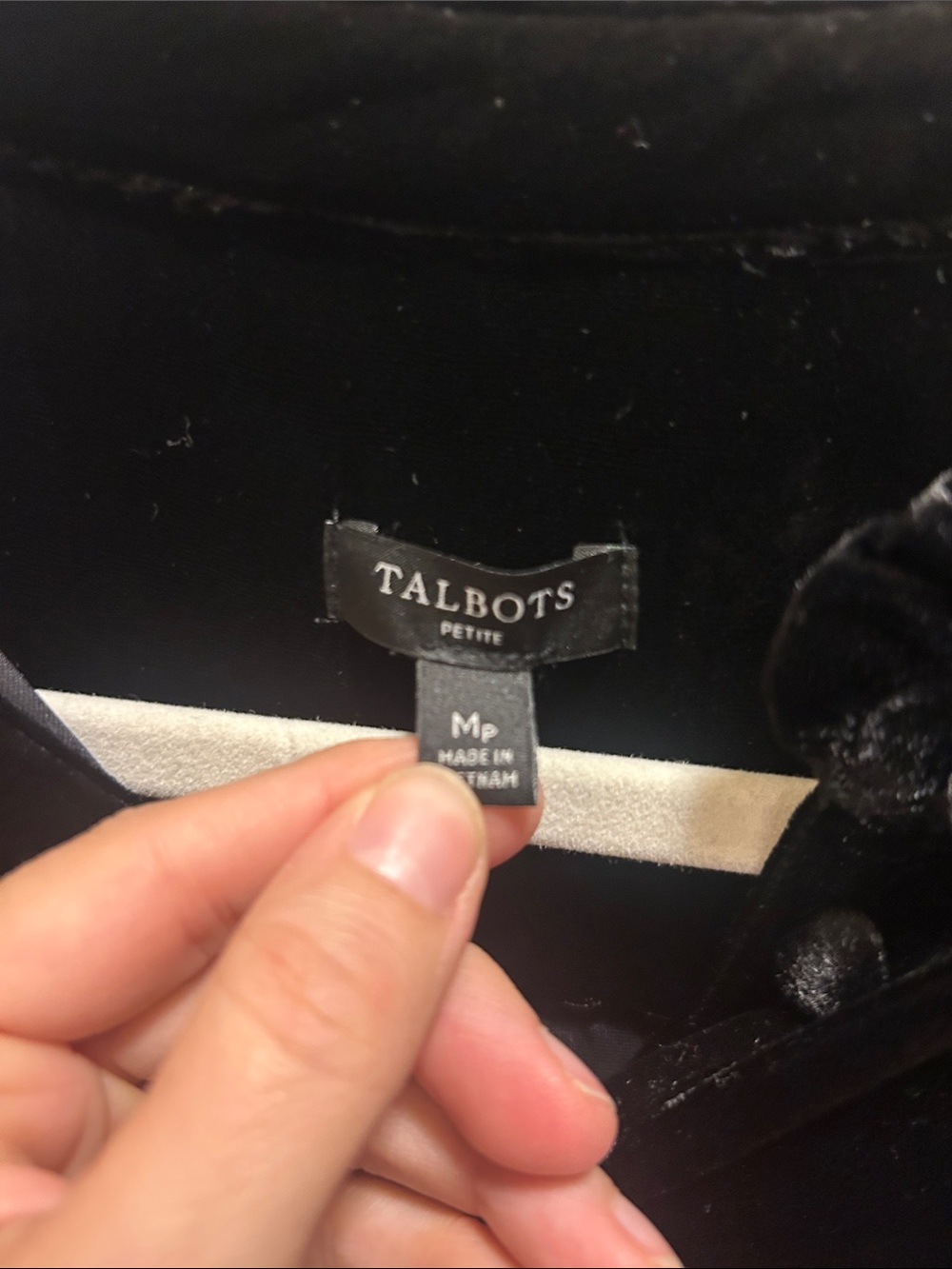 Talbots Black Velvet Ruffled Blouse - Picture 2 of 4